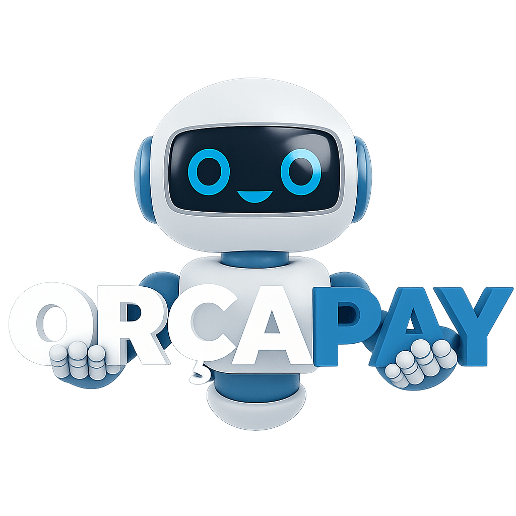 Mascote OrcaPay em destaque